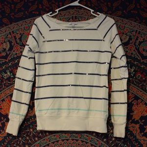 Delia's Sequined Long Sleeved Striped Top